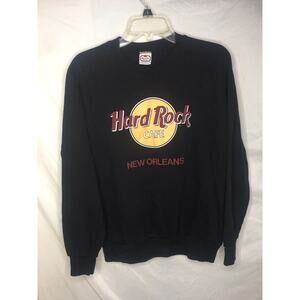Hard Rock Cafe New Orleans Black Sweatshirt Size Large Anvil USA Made 80s 90s